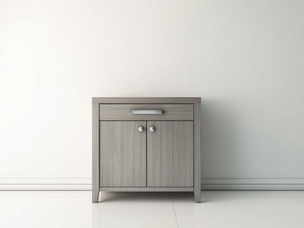 Credenza - Legno ingegnerizzato-Metallo - 76x38x85 cm - Tortora-Rovere grigio - Stile moderno