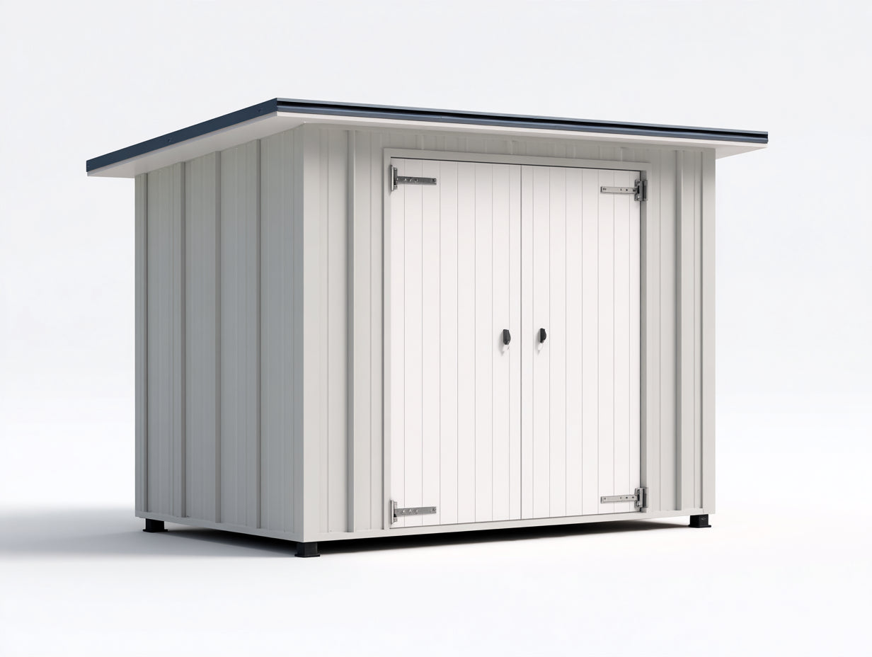 Casetta da giardino - resina - 196 x 164 x 207 cm - grigio chiaro-bianco-antracite - stile moderno con doppia porta