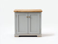 Credenza - Legno-Metallo - 80x38x79 cm - Grigio chiaro-Rovere naturale - Stile rustico