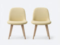 Sedia da pranzo - Tessuto bouclé-Legno - 52x56x83 cm - Giallo crema-Rovere naturale - Stile nordico