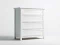 Cassettiera - Legno-MDF - 86x43x104 cm - Bianco puro - Stile classico contemporaneo