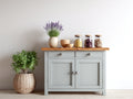 Credenza - Legno ingegnerizzato-Metallo - 104x43x87 cm - Grigio chiaro-Rovere naturale - Stile country