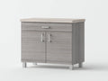 Credenza - Legno ingegnerizzato-Metallo - 92x44x84 cm - Grigio cenere-Rovere sbiancato - Stile contemporaneo