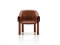 Sedia da pranzo - Ecopelle-Metallo - 59x58x79 cm - Marrone cognac - Stile contemporaneo scultoreo