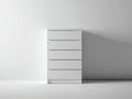 Cassettiera - MDF - 60x42x112 cm - Bianco opaco - Stile moderno salvaspazio