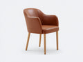 Sedia da pranzo - Similpelle-Legno - 63x61x83 cm - Marrone cognac-Rovere naturale - Stile contemporaneo